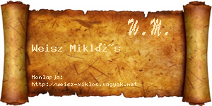 Weisz Miklós névjegykártya